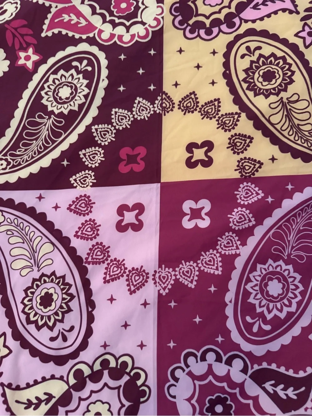 Ola Azul Beach Lab Paisley Bandana Pareo One Size Sarong Scarf Tassels